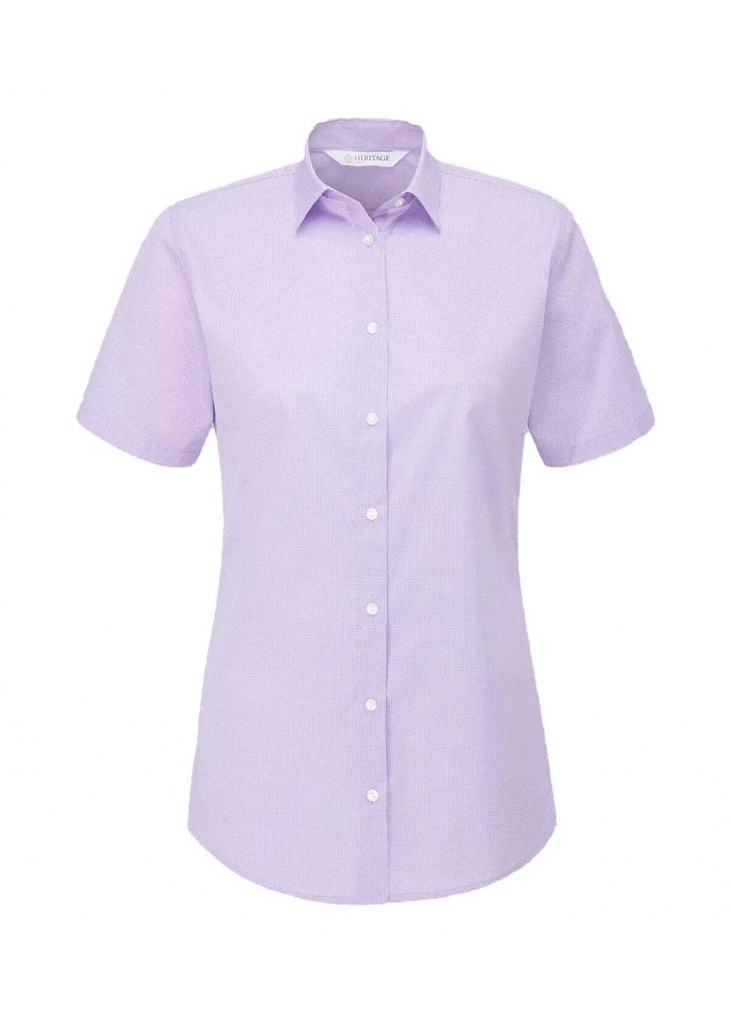 Disley Keira Checked Short Sleeve Uniform Blouse DS_LH400