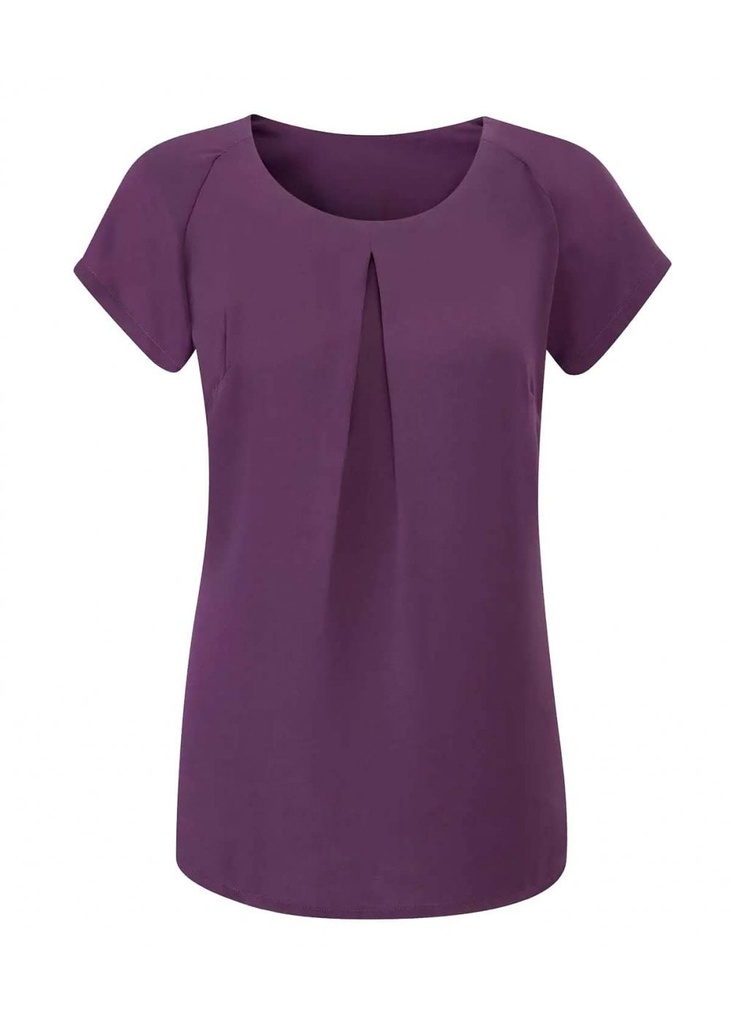 Disley Mona Round Neck Short Sleeve Work Blouse DS_MO5SS