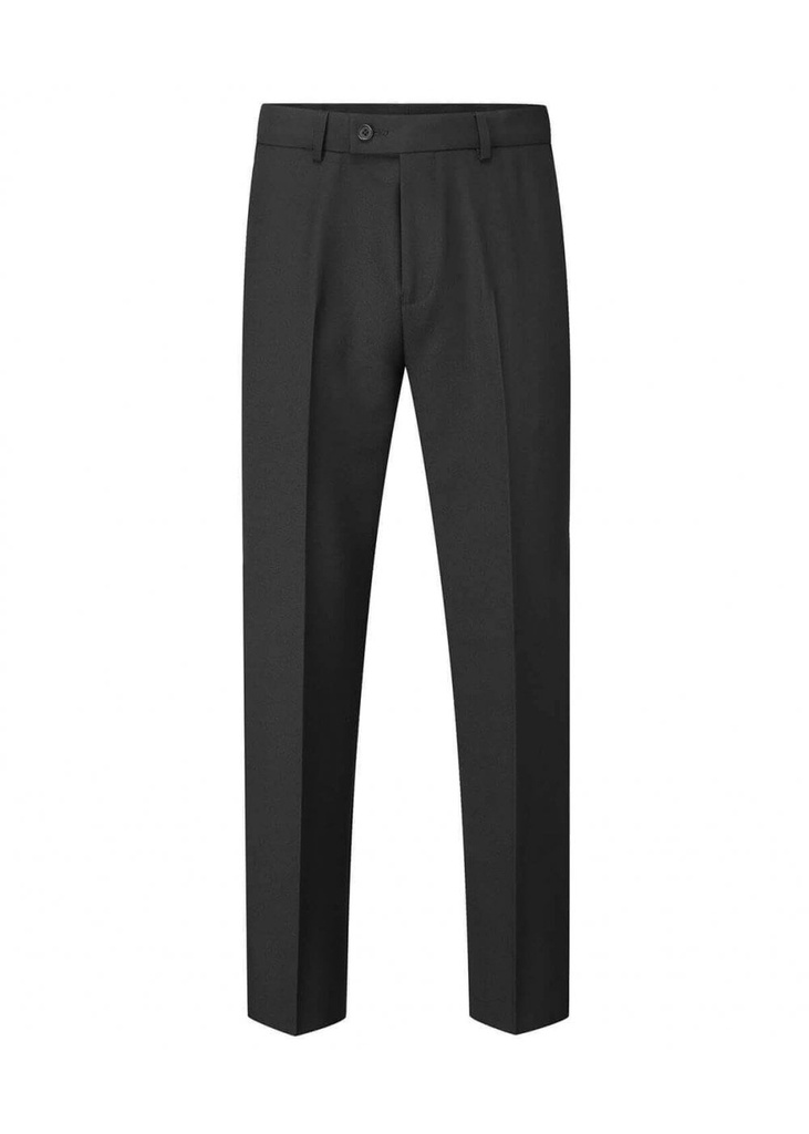 Disley Williams Men's Black Polyester Flat Front Trousers DS_WMT6