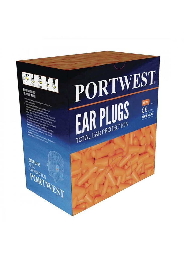 Portwest Ear Plug Dispenser Refill Pack (500 Pairs) EP21