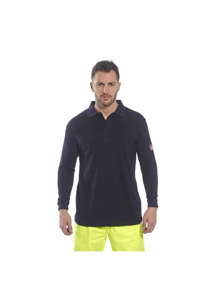 Portwest Flame Resistant Anti-Static Long Sleeve Polo Shirt FR10