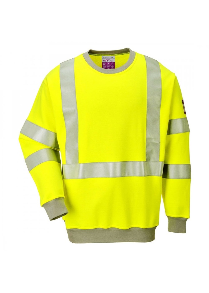 Portwest Flame Resistant Anti-Static Hi-Vis Sweatshirt FR72