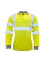 Portwest Flame Resistant Anti-Static Hi-Vis Long Sleeve Polo Shirt FR77