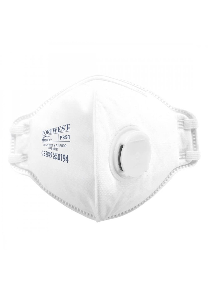 Portwest FFP3 Valved Dolomite Fold Flat Respirator P351