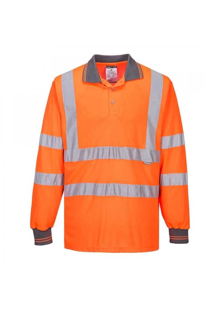 Portwest Hi-Vis Long Sleeved Polo Shirt S277