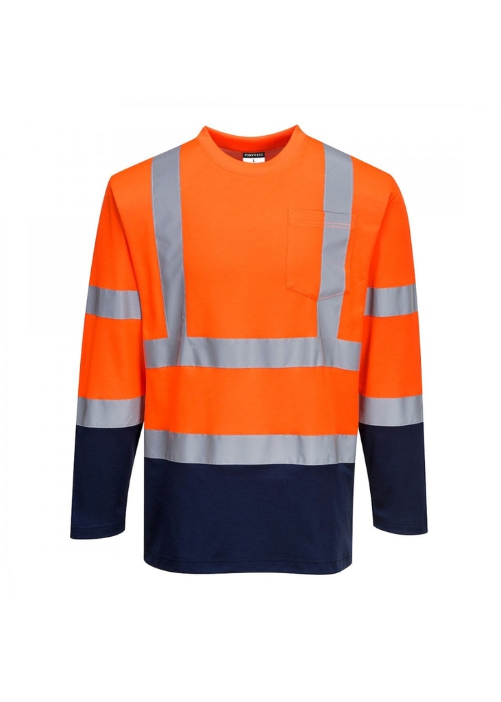 Portwest Two-Tone Long Sleeved Cotton Comfort T-Shirt S280