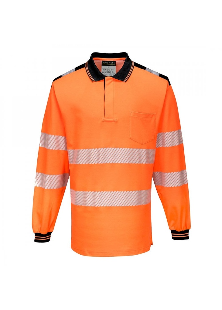 Portwest PW3 Hi-Vis Polo Shirt Long Sleeve T184