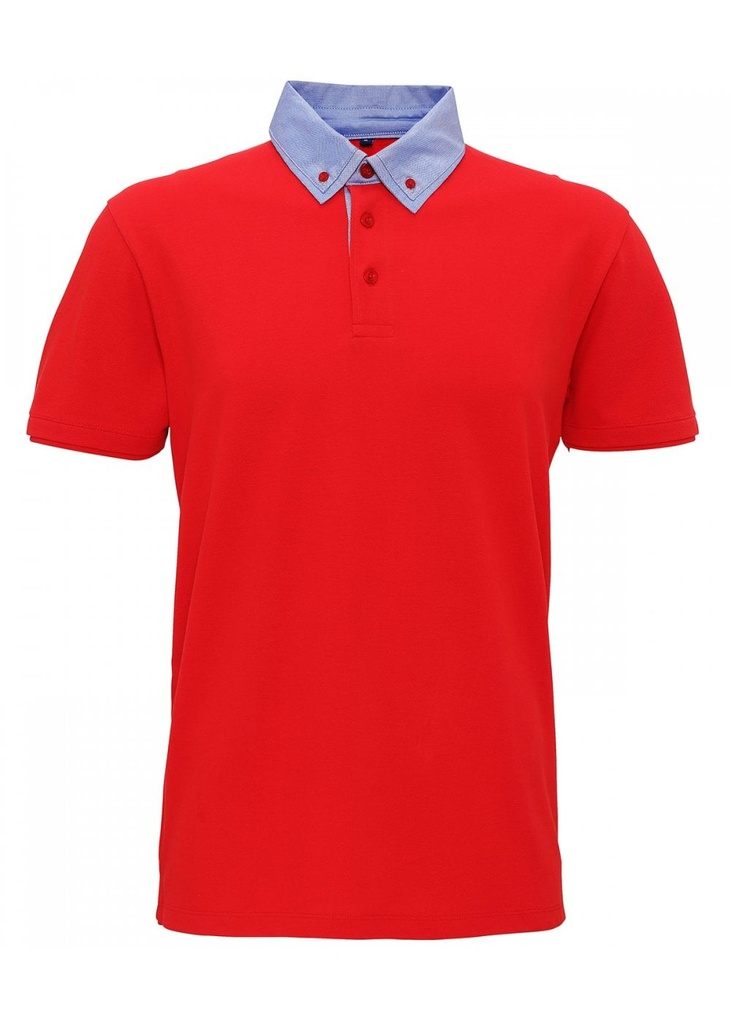 Asquith & Fox Men's Chambray Button-down Collar Polo AQ007
