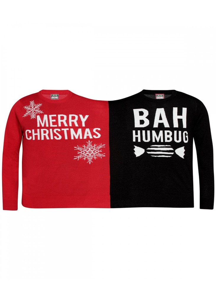 Christmas Shop Adults Double Merry Christmas/Bah Humbug Christmas Jumper CJ006