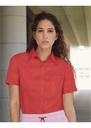 Fruit Of The Loom Ladies Short Sleeve Poplin Shirt 65014