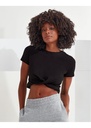 TriDri Womens twist gym crop top TR068