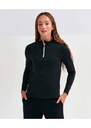 TriDri Womens recycled long sleeve brushed back ¼ zip gym top TR121