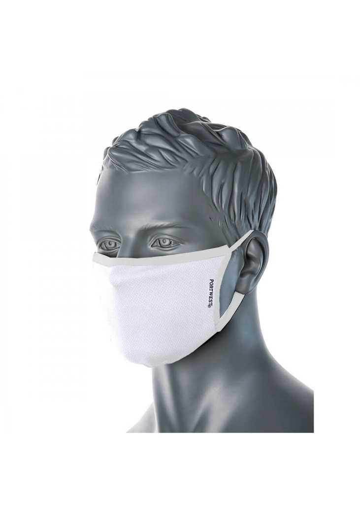 Portwest 3-Ply Anti-Microbial Fabric Face Mask (Pk25) CV33