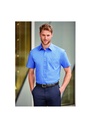 Russell Collection Mens Short Sleeve Classic Pure Cotton Poplin Shirt R937M
