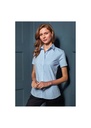 Premier Womens Microcheck (Gingham) Short Sleeve Shirt PR321