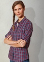 Premier Womens Sidehill Check Cotton Long Sleeve Shirt PR356
